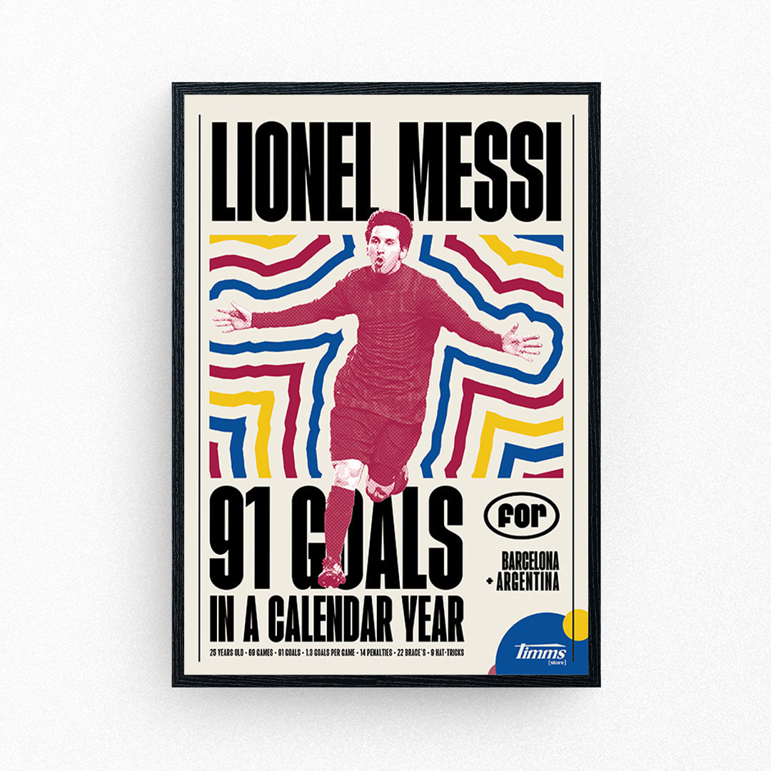 Lionel Messi 91 Goals 2012 Poster