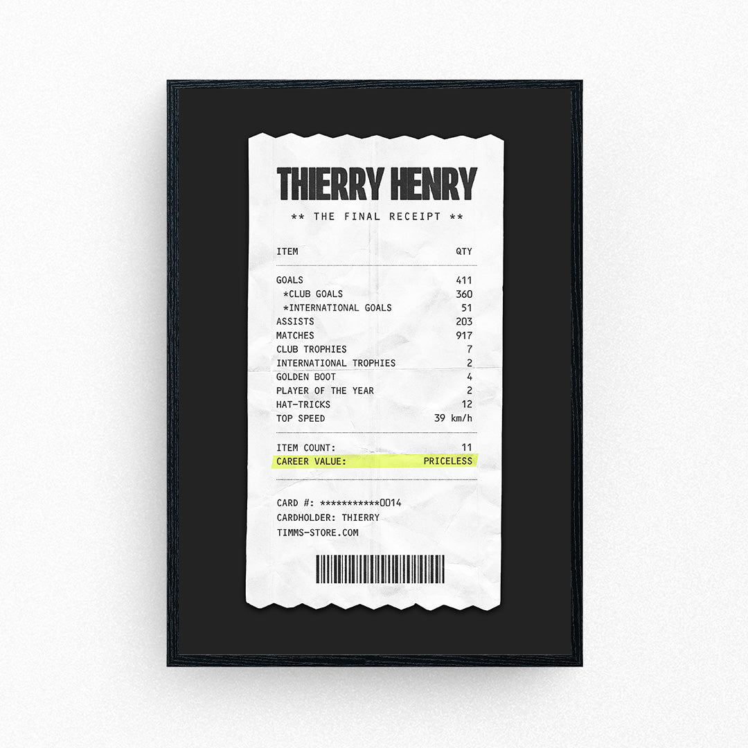 Thierry Henry - 'Final Receipt' Poster