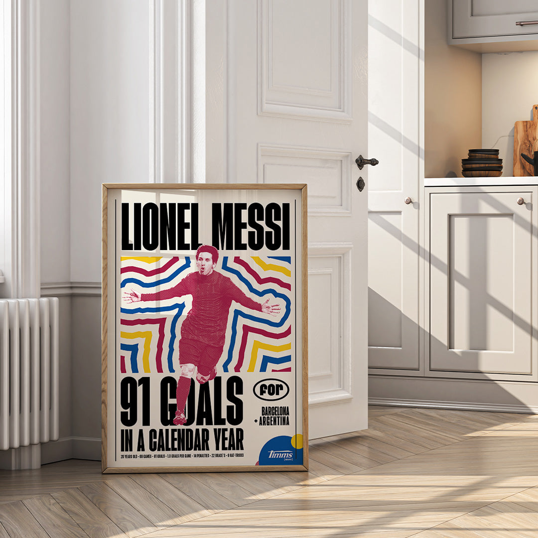 Lionel Messi 91 Goals 2012 Poster