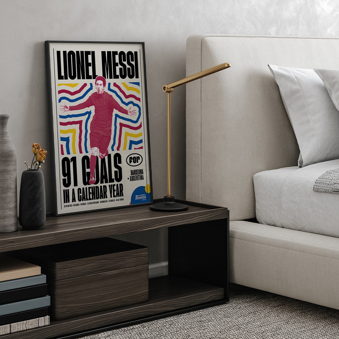 Lionel Messi 91 Goals 2012 Poster