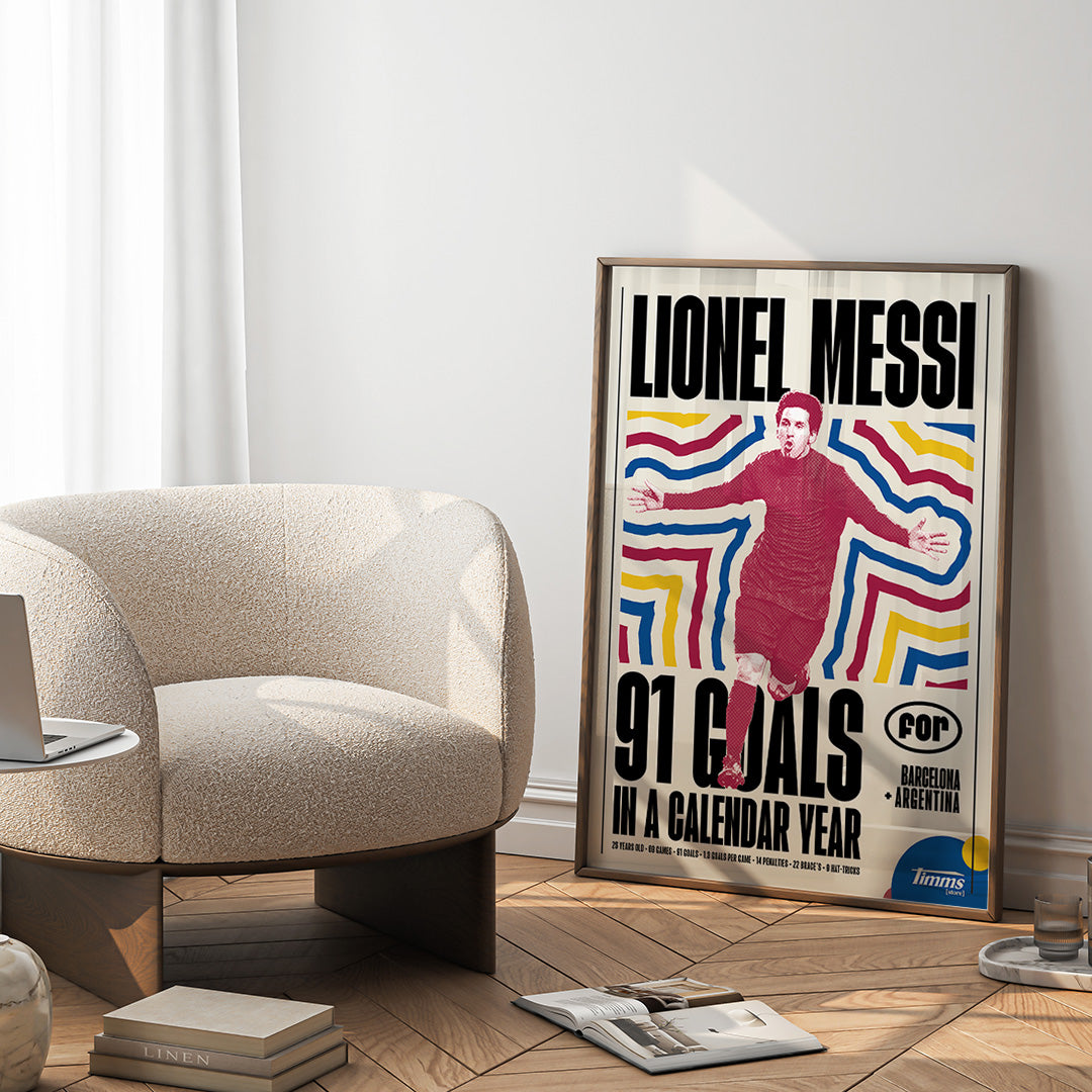 Lionel Messi 91 Goals 2012 Poster